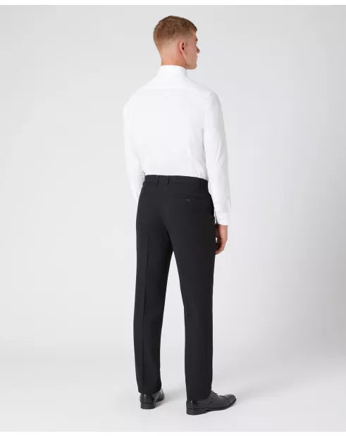 Tapered Fit Polyviscose Suit Trousers - Black