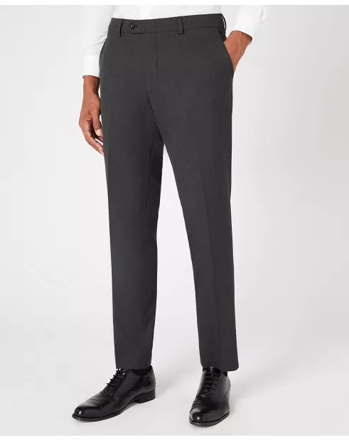 Tapered Fit Polyviscose Suit Trousers - Charcoal