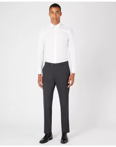 Tapered Fit Polyviscose Suit Trousers - Charcoal