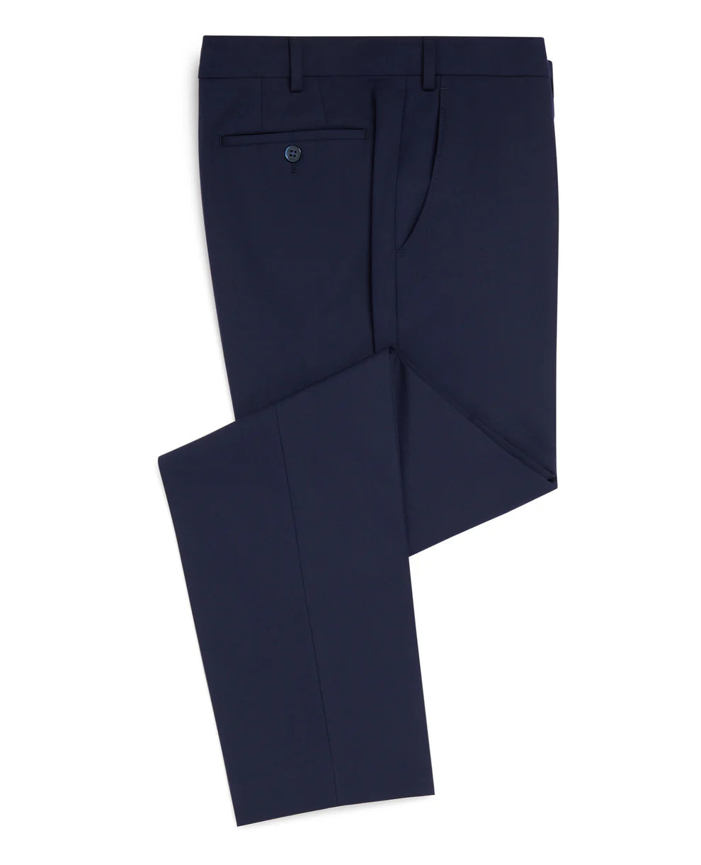 Tapered Fit Polyviscose Suit Trousers - French Navy