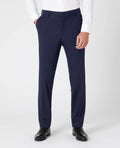 Slim Fit Polyviscose Suit Trousers - French Navy