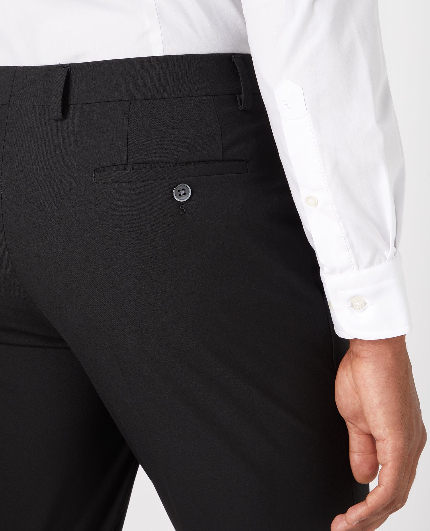 Slim Fit Polyviscose Suit Trousers - Black