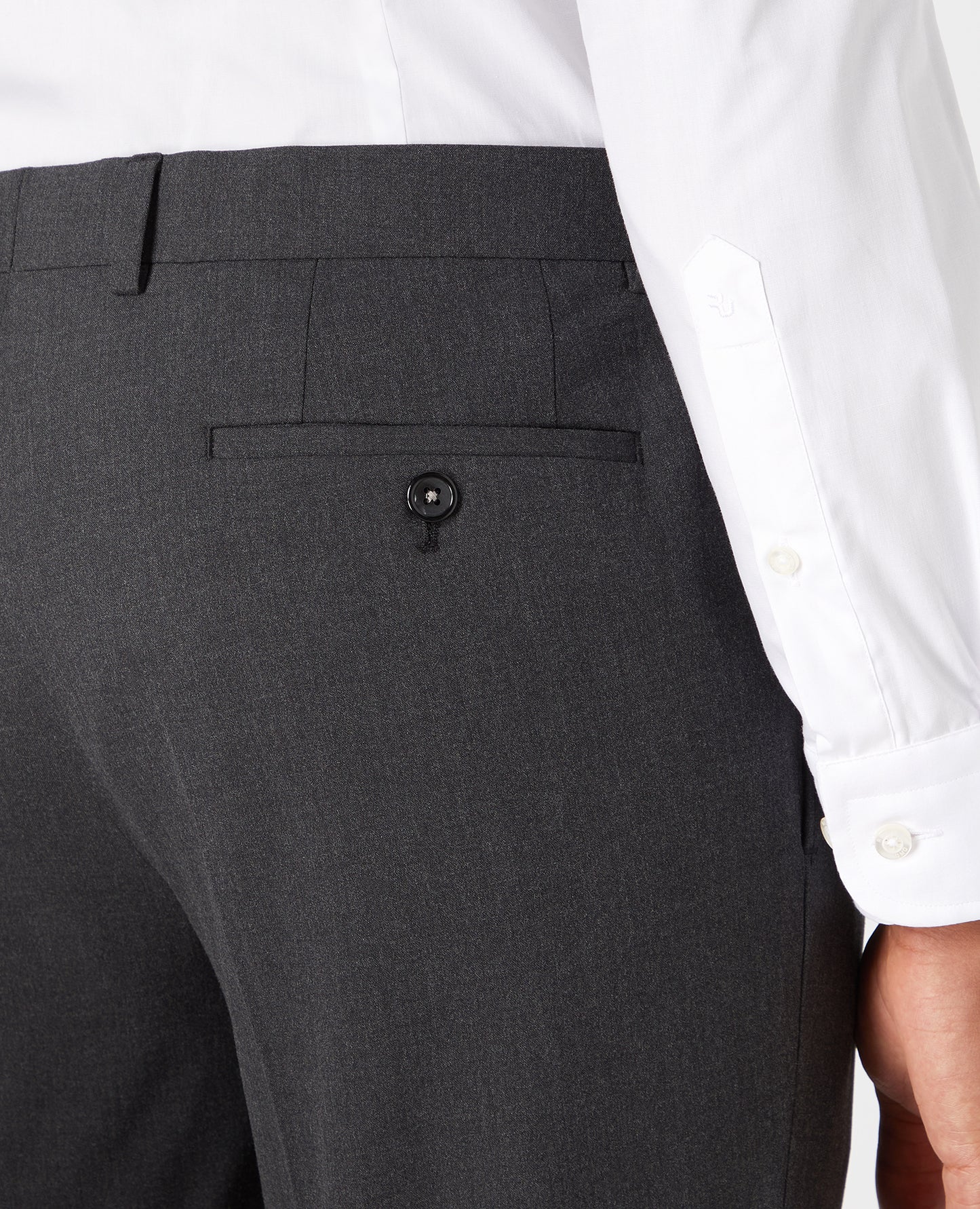 Slim Fit Polyviscose Suit Trousers - Charcoal
