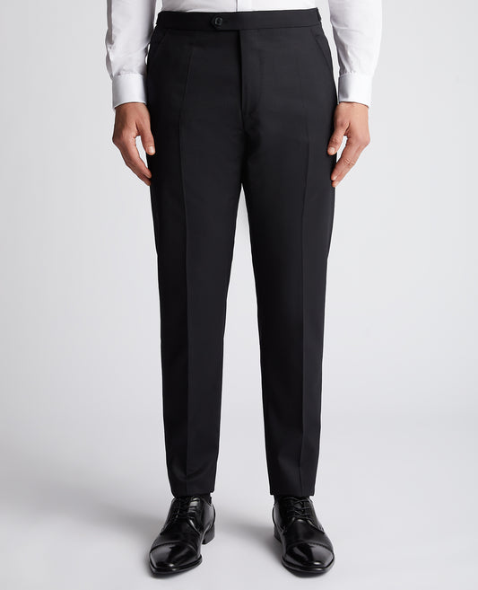 Slim Fit Wool-Rich Dinner Suit Trousers - Black