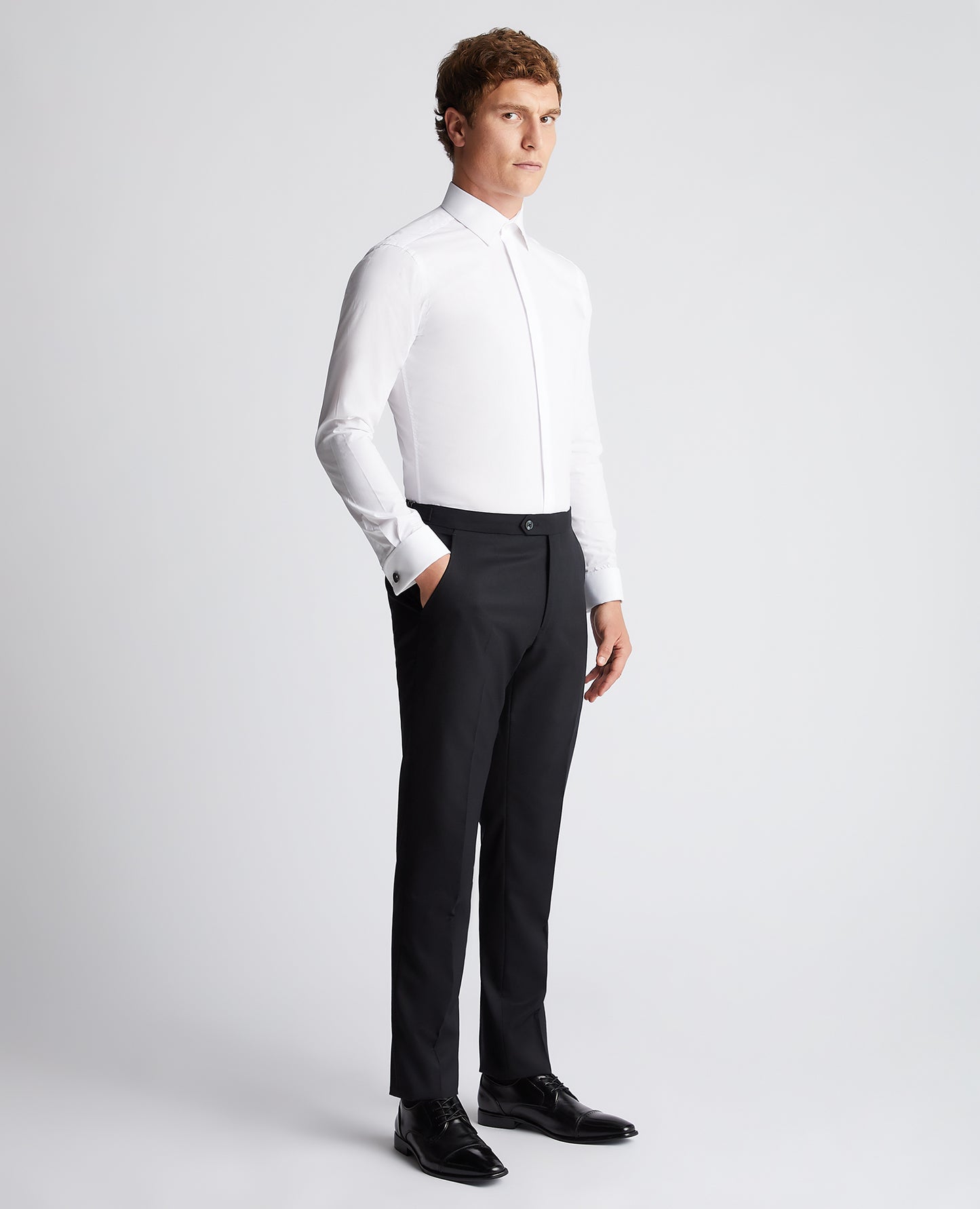 Slim Fit Wool-Rich Dinner Suit Trousers - Black