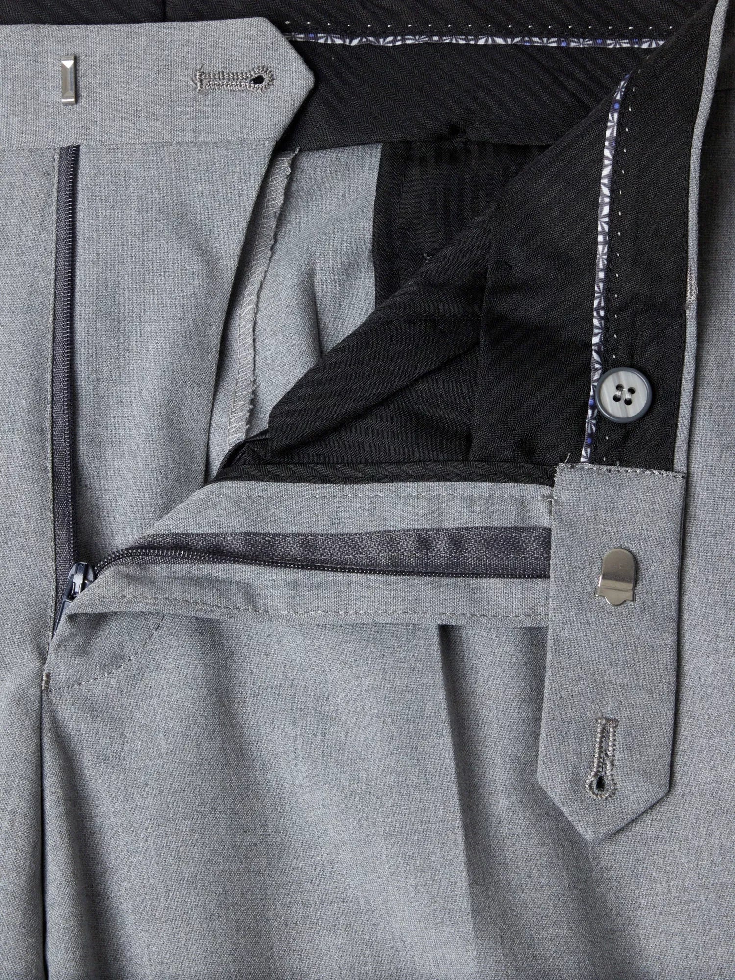 Dale Light Grey Tapered Stretch Fit Suit - Trousers