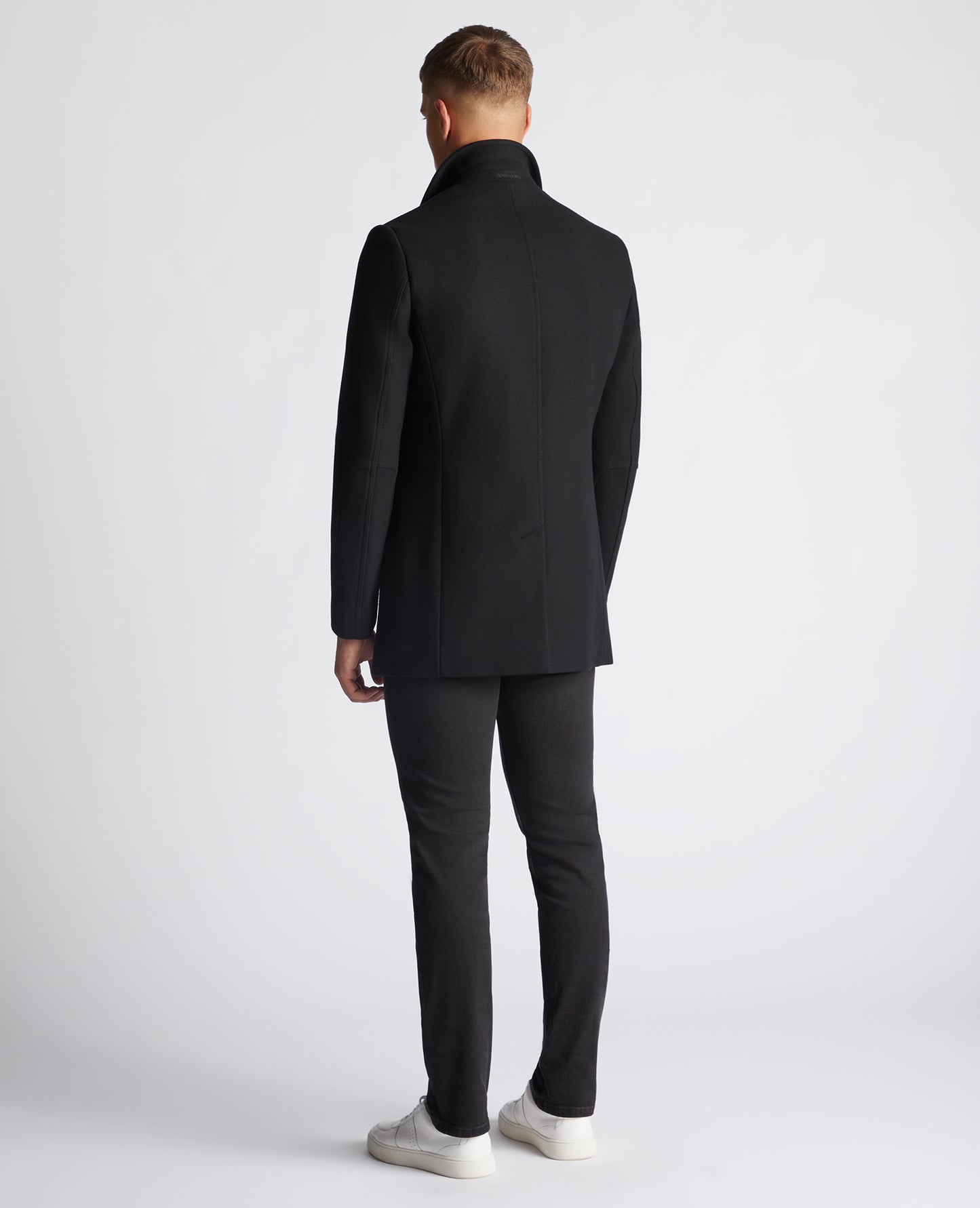 Lohman Tailored 3/4 Wool-Rich Coat - Black