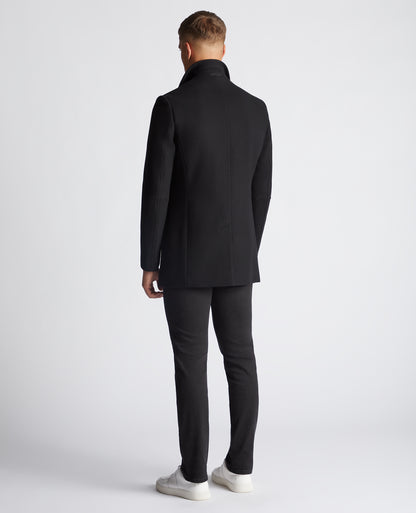 Lohman Tailored 3/4 Wool-Rich Coat - Black