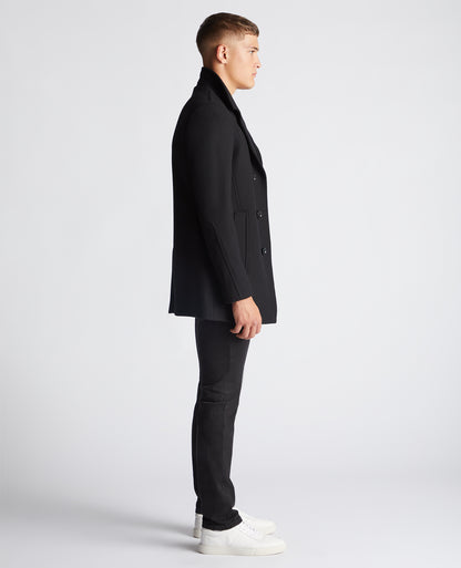 Lohman Tailored 3/4 Wool-Rich Coat - Black