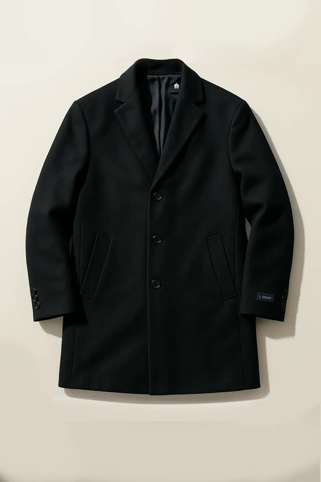 Osbourne Wool-Rich 3/4 Overcoat - Black