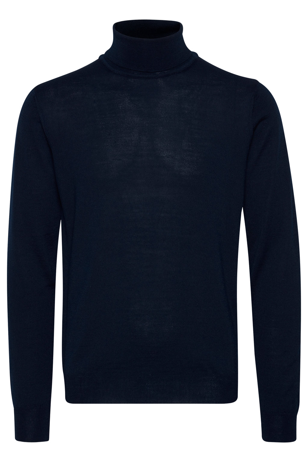 Wool-Blend Super-Fine Knitted Roll-Neck - Navy