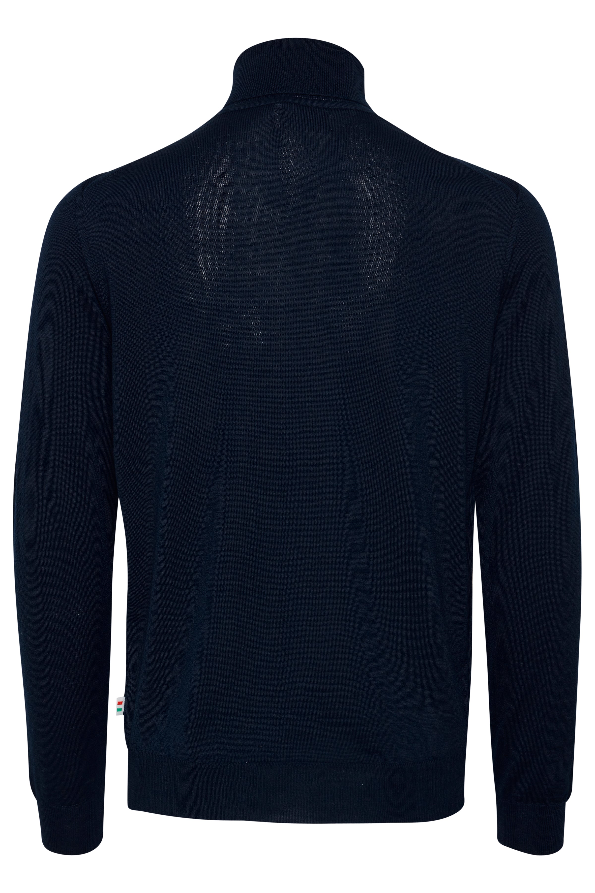 Wool-Blend Super-Fine Knitted Roll-Neck - Navy