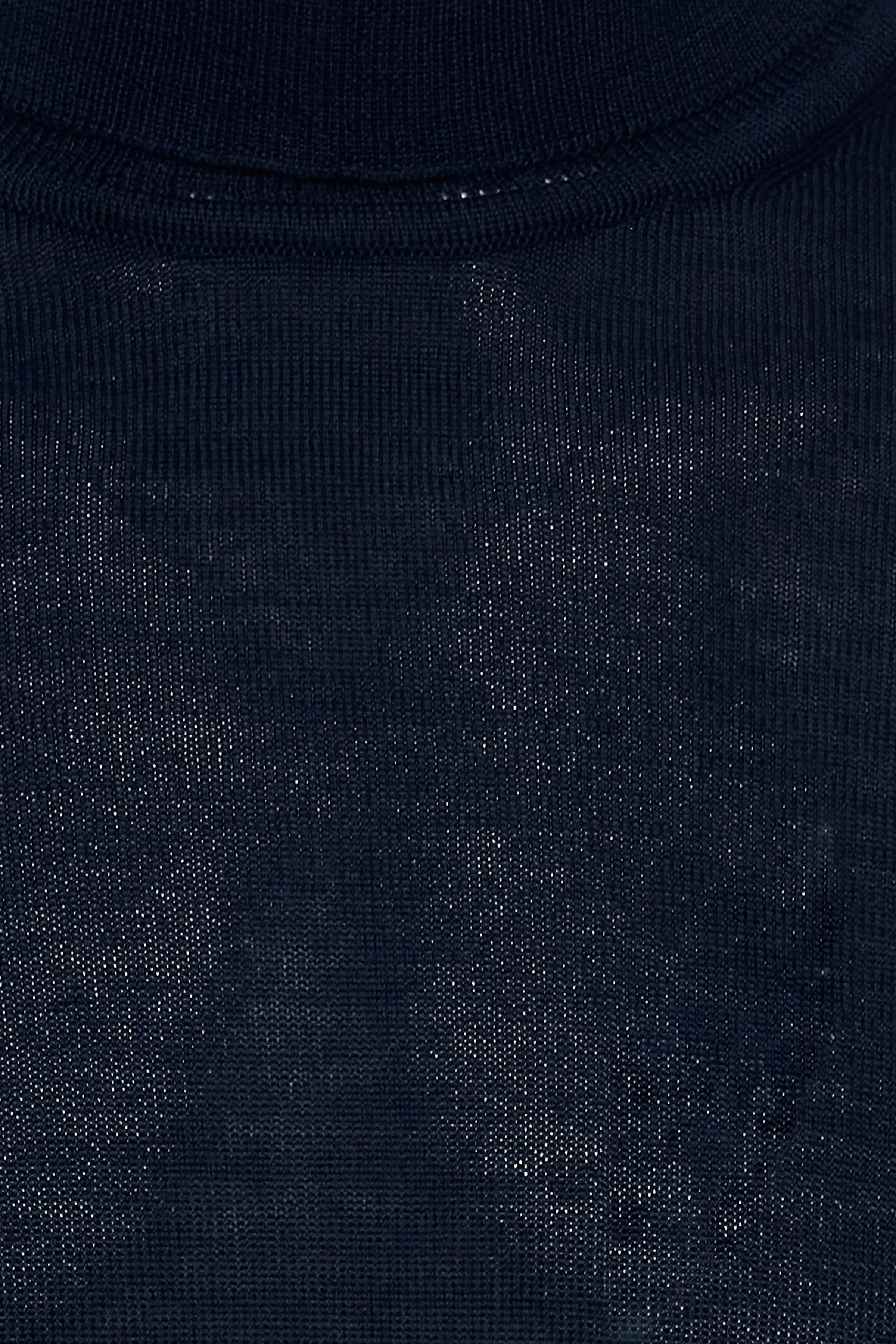 Wool-Blend Super-Fine Knitted Roll-Neck - Navy