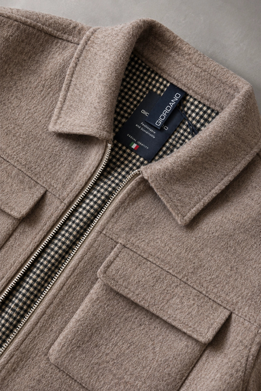 Reggio Soft Wool Jacket - Mushroom