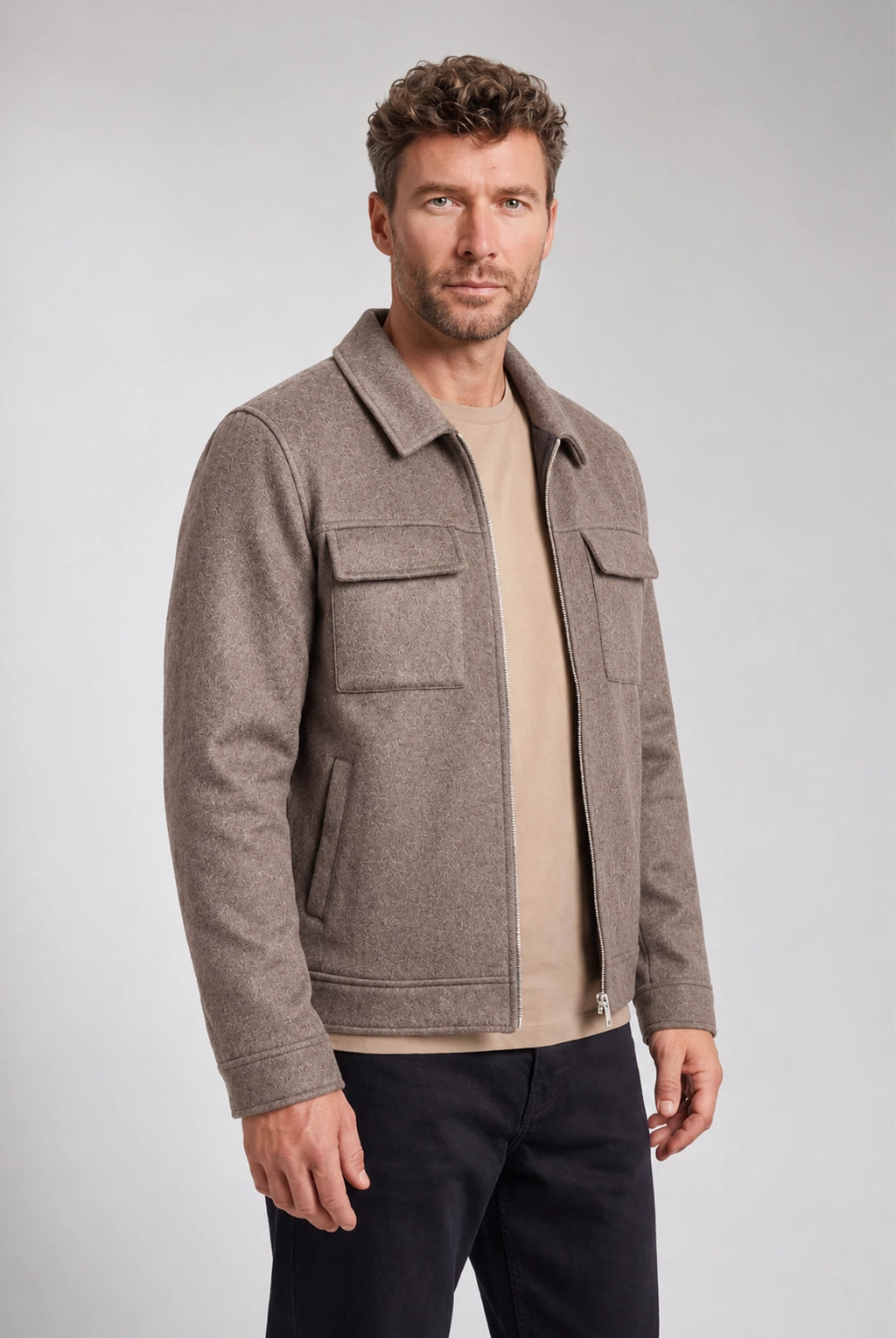 Reggio Soft Wool Jacket - Mushroom