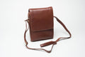 Unisex Small Leather Satchel - Tan