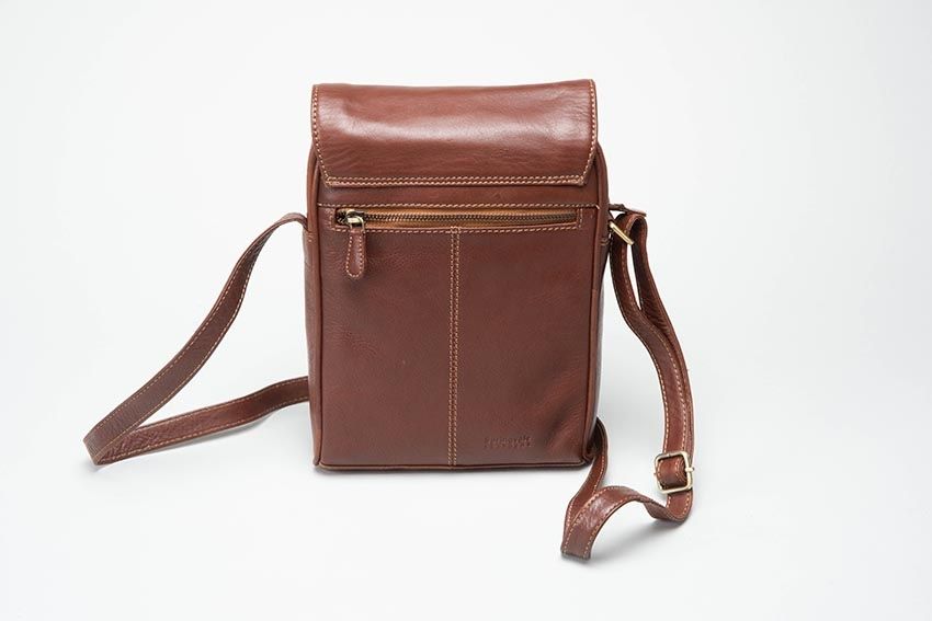 Unisex Small Leather Satchel - Black