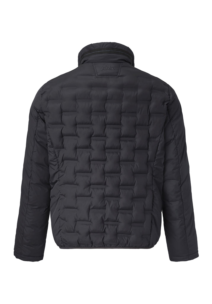 Quilted Puffer-style Coat - Navy