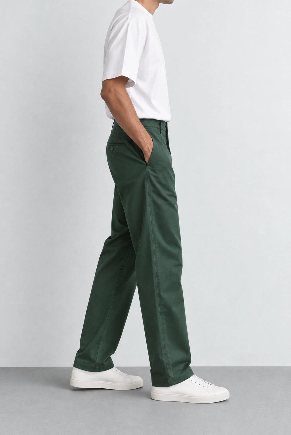 Driscol Cotton Straight Leg Chino - Green