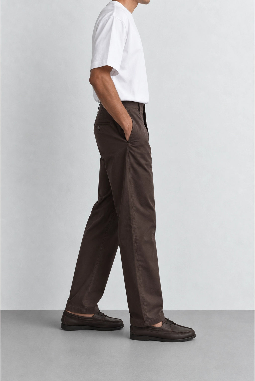 Driscol Cotton Straight Leg Chino - Chocolate Brown