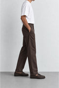 Driscol Cotton Straight Leg Chino - Chocolate Brown