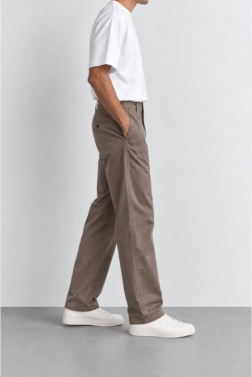 Driscol Cotton Straight Leg Chino - Taupe