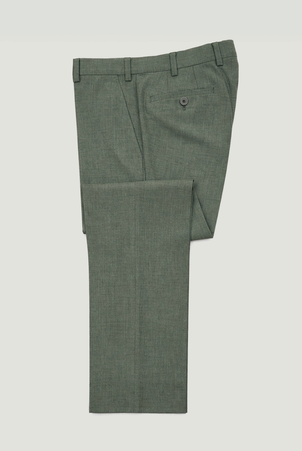 Tapered-fit Stretch Smokey Green Suit - Trousers