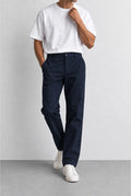 Driscol Cotton Straight Leg Chino - Navy