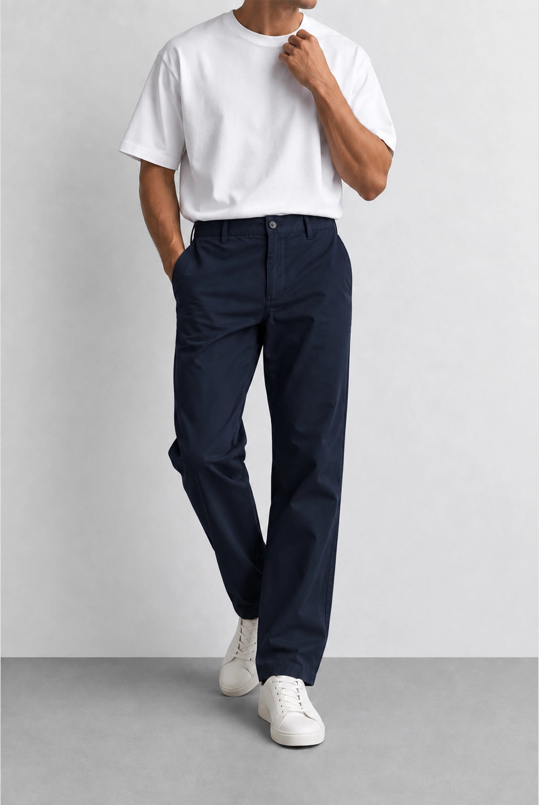 Driscol Cotton Straight Leg Chino - Navy
