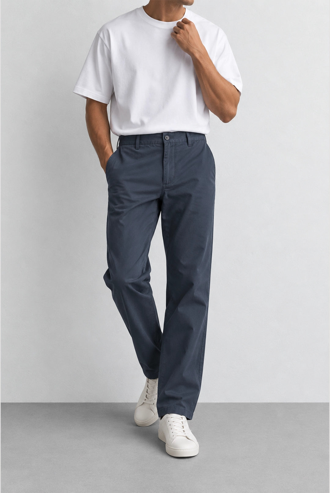 Driscol Cotton Straight Leg Chino - Navy