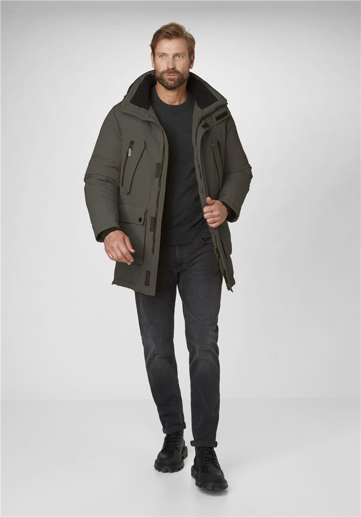 Parker Style Hooded Coat - Dark Olive