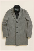 New Edison Wool-Rich Hybrid Overcoat - Charcoal