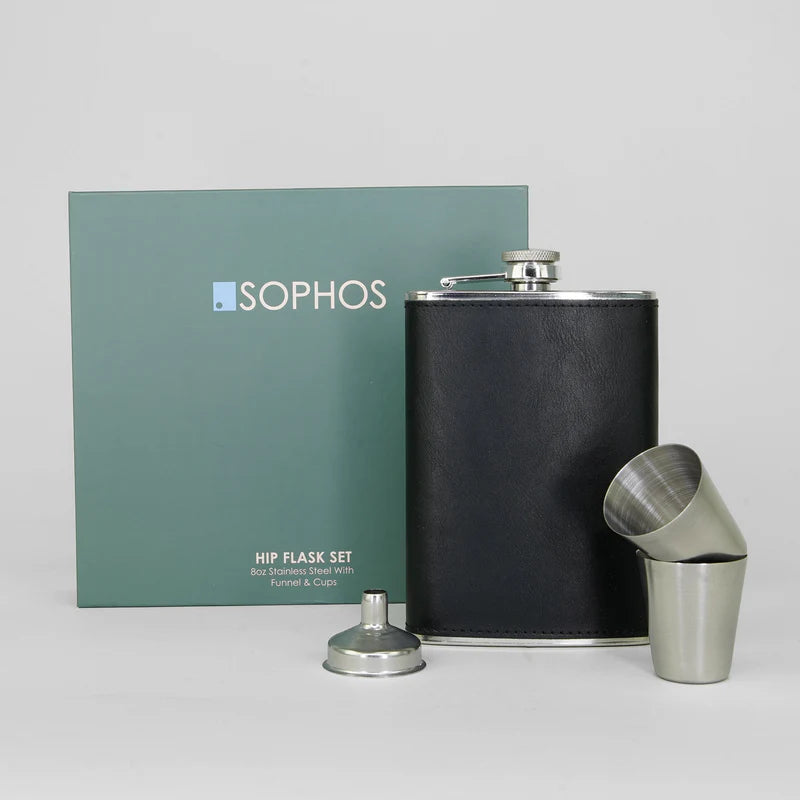 8oz Hip Flask Gift Set with Funnel & Cups