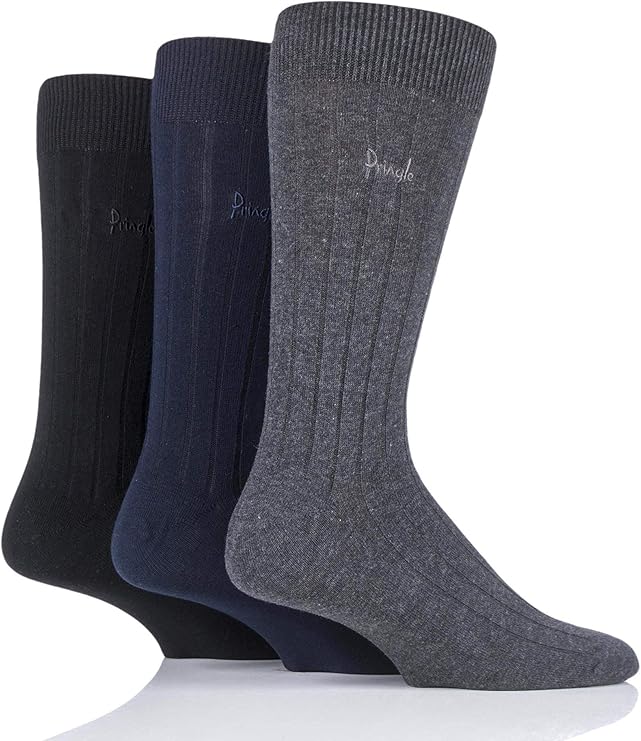 Pringle Natural Bamboo Socks 3 Pack - Navy, Grey & Black