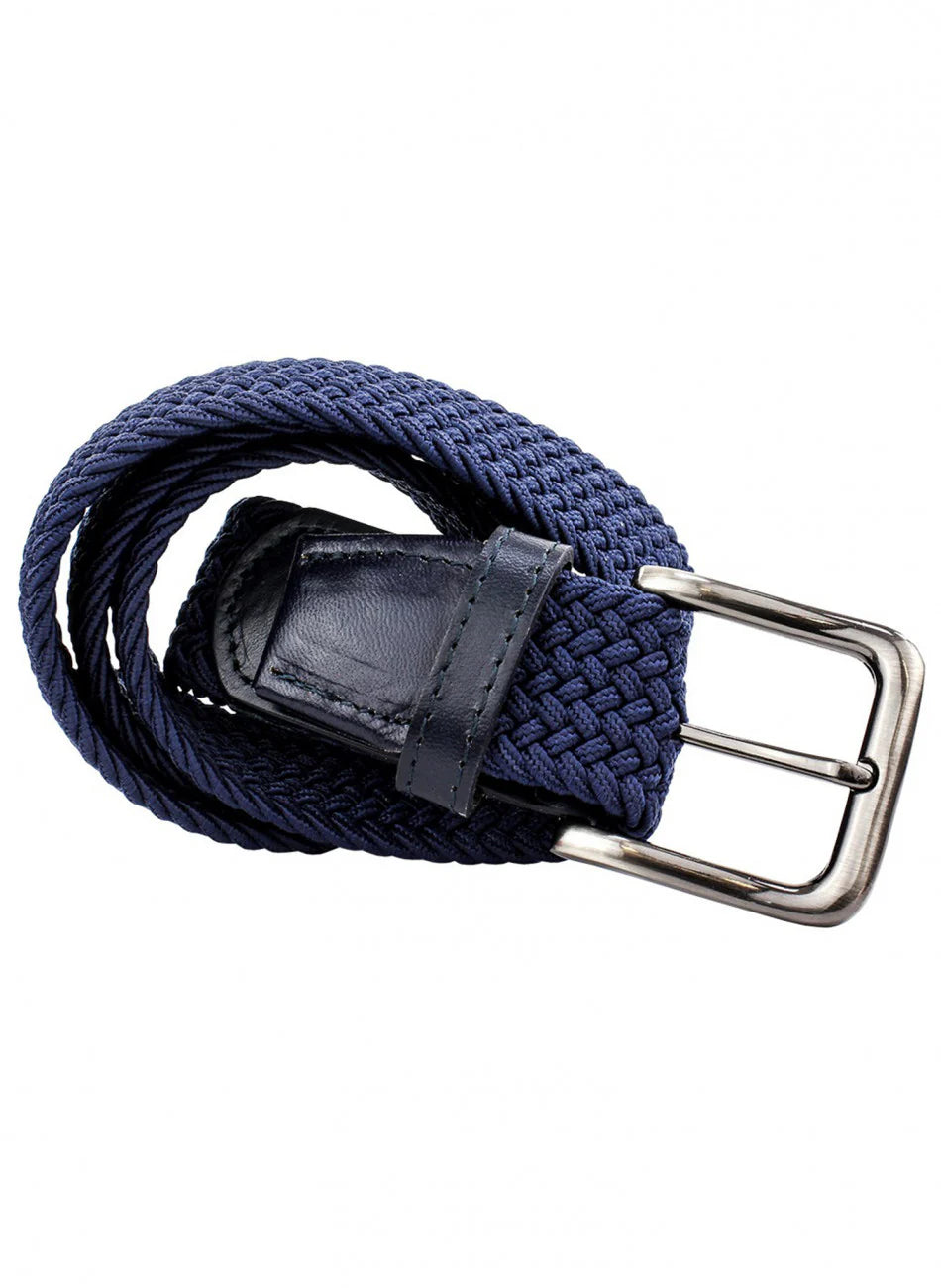 35mm Elastic Navy Woven Belt