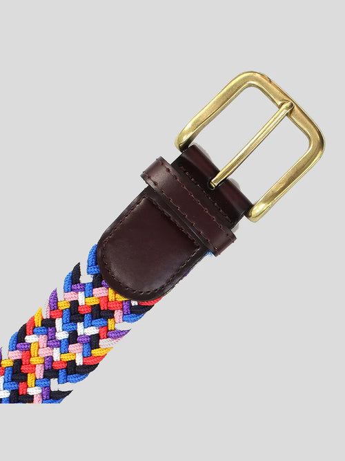 35mm Blue/Yellow/Pink Elastic Belt