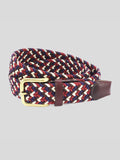 35mm Elastic Burgundy/Navy/Ecru Belt