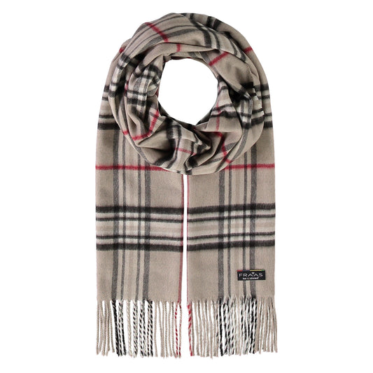 Cashmink Plaid Check Scarf - Stone