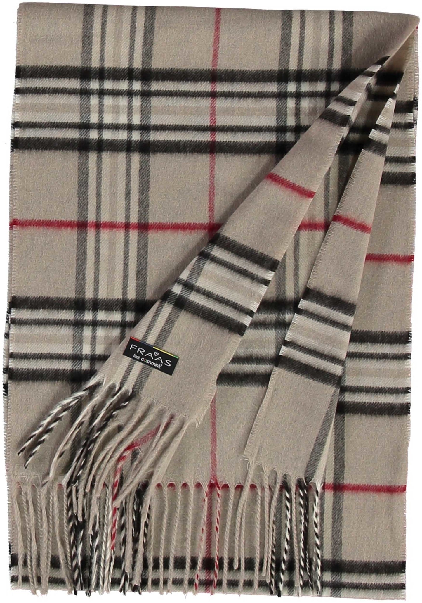 Cashmink Plaid Check Scarf - Stone