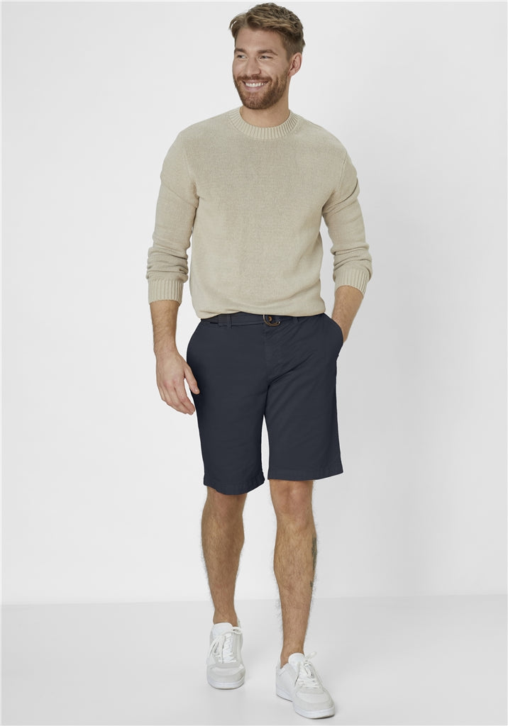 Cotton Tailored Shorts - Navy