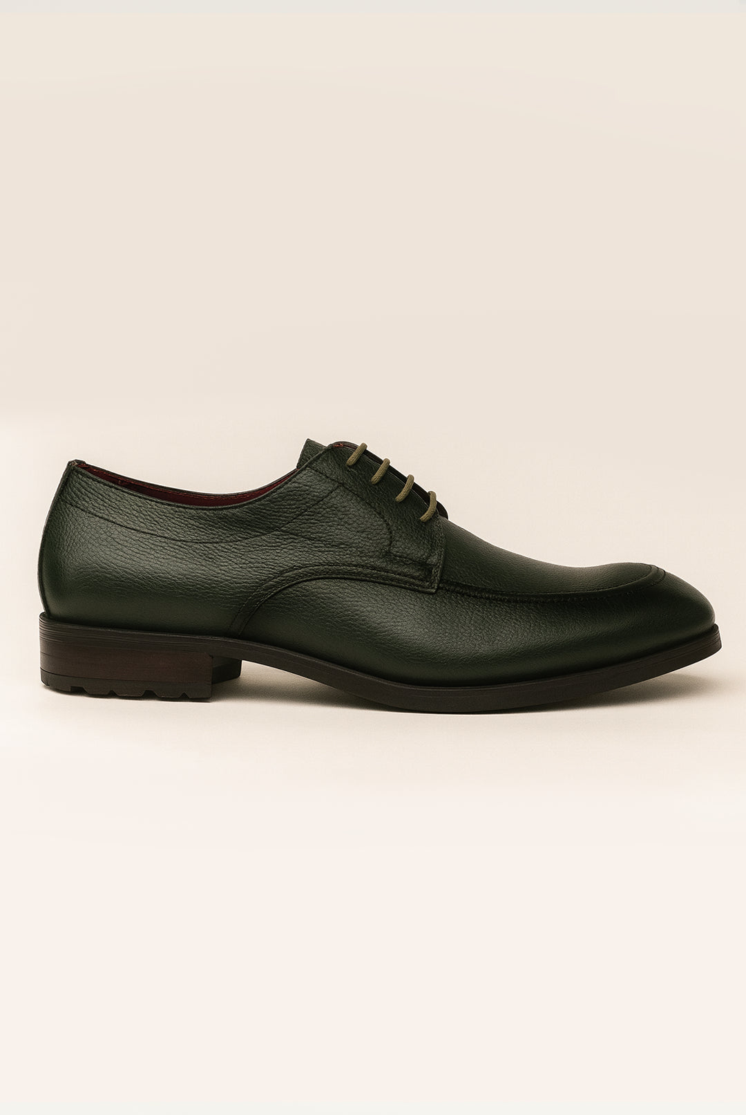 Antonio Grain Leather Shoes - Dark Green