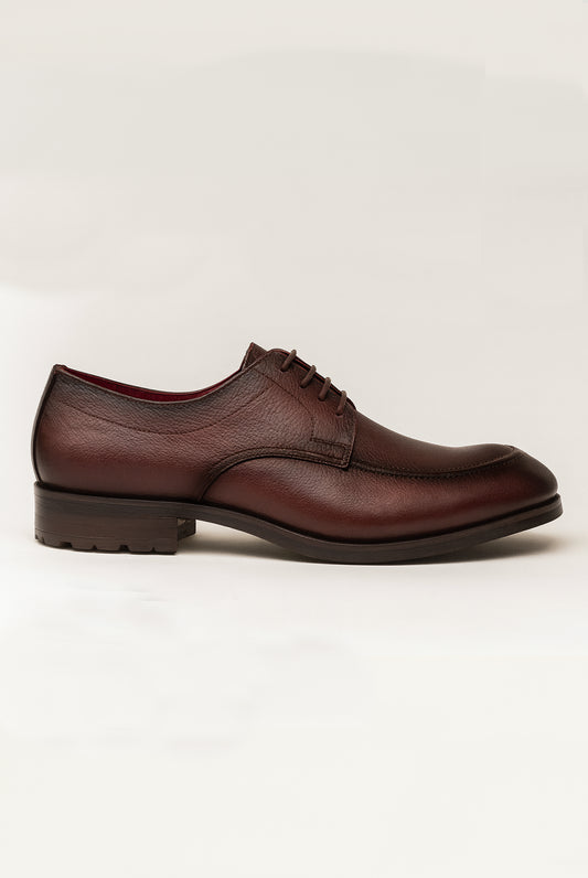 Antonio Grain Leather Shoes - Wine