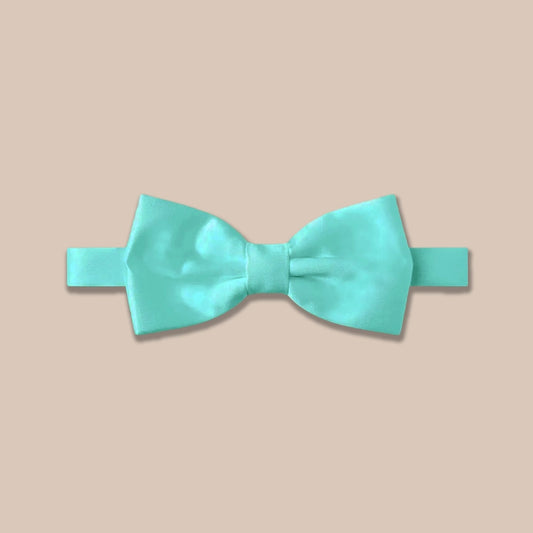Satin Clip-On Bow Tie - Aqua