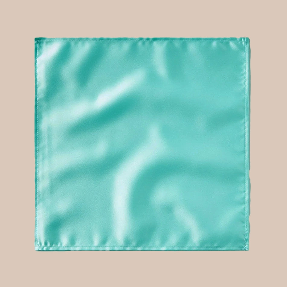 Plain Satin Hankie - Aqua