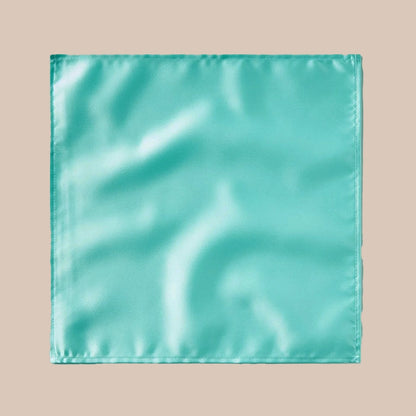 Plain Satin Hankie - Aqua