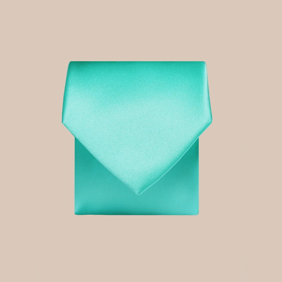 Plain Satin Tie - Turquoise