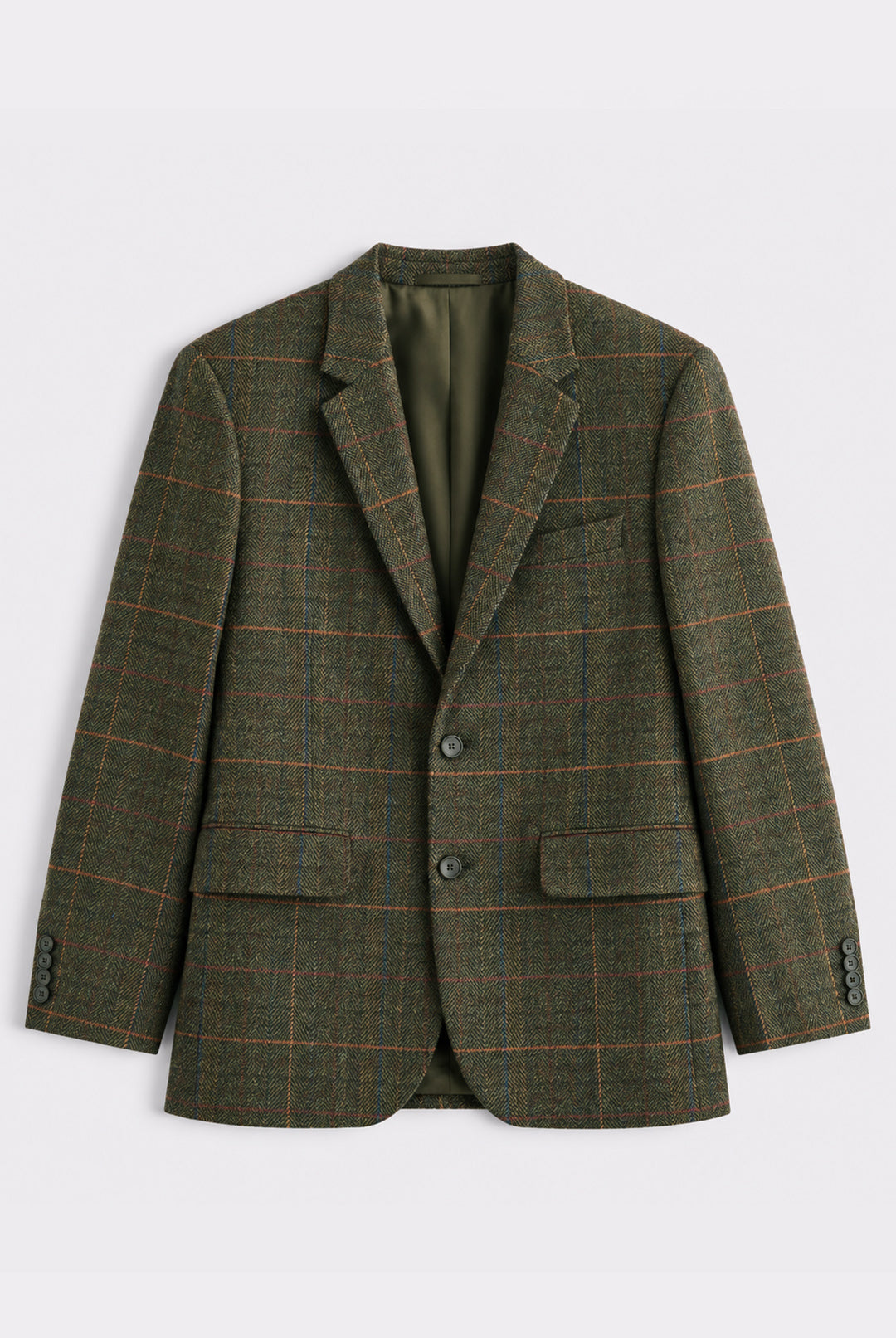 Axebridge Herringbone Tweed Jacket - Olive