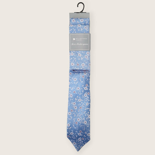 Tie and Hankie Set - Floral Blue I081989