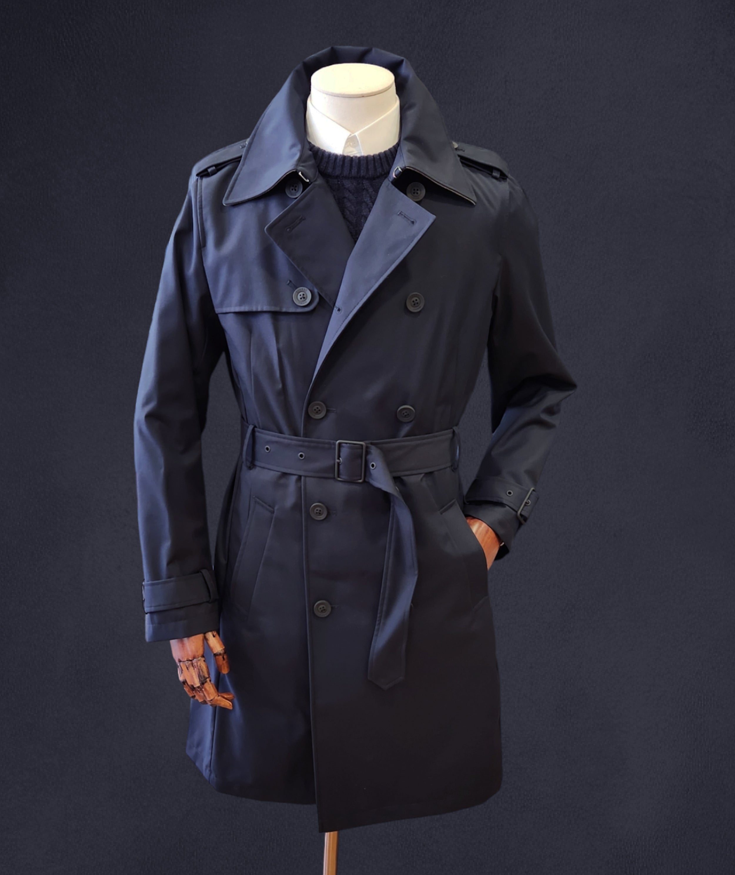 Beacon Unlined Trench Coat - Navy