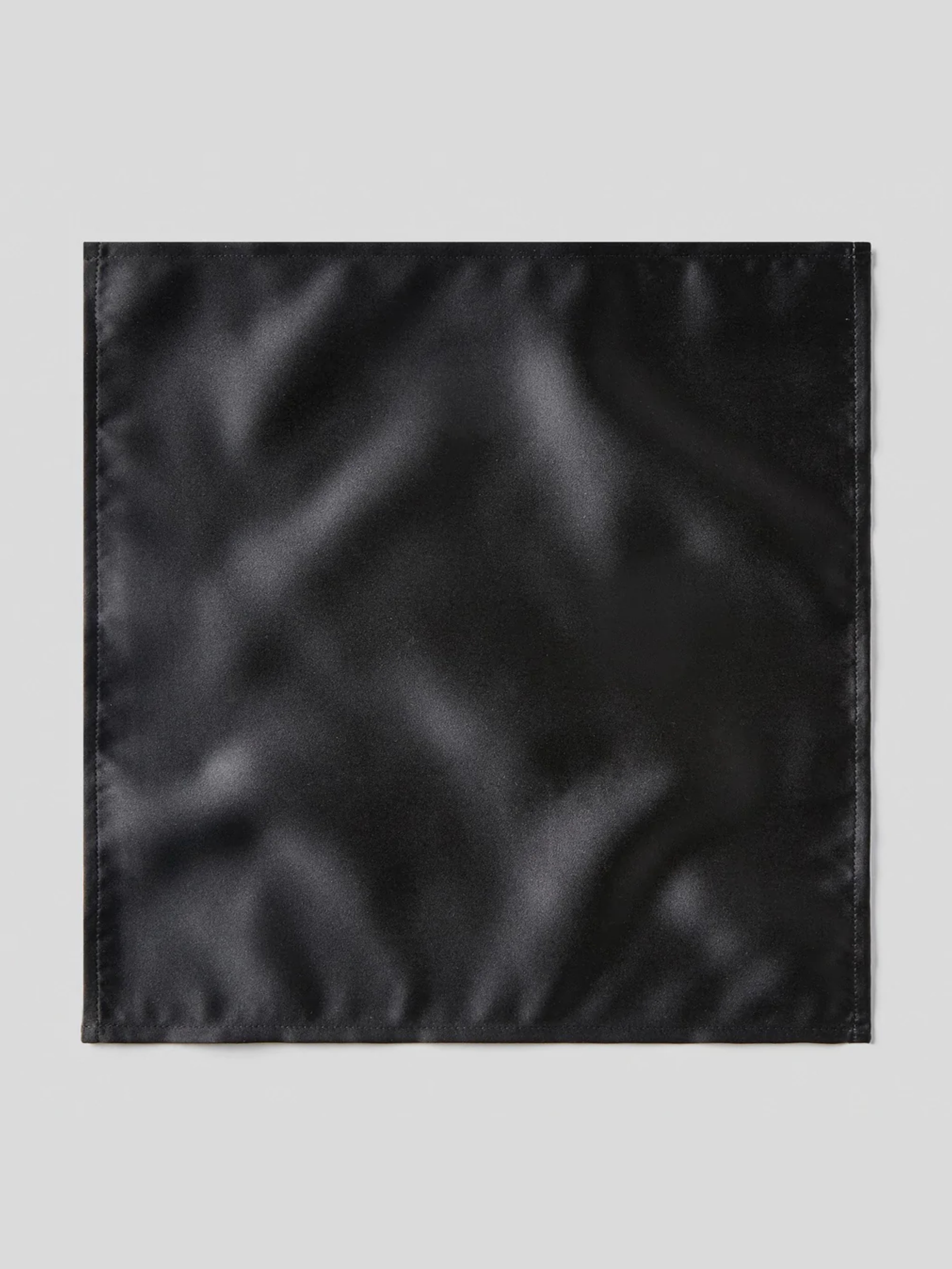 Plain Satin Hankie - Black
